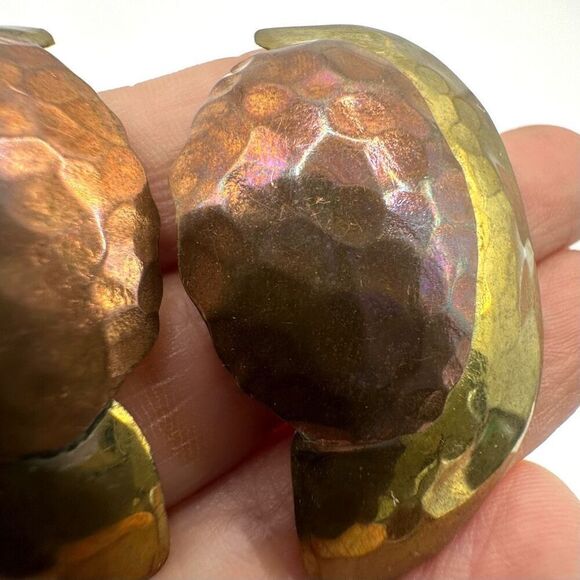 Brass modern artistic earrings - Picture 6 of 6